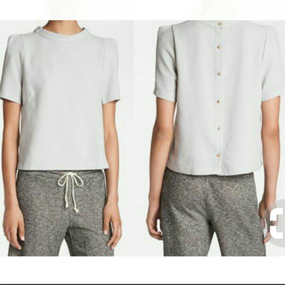 ASTR Light Gray Botton Back Blouse - Picture 6 of 6